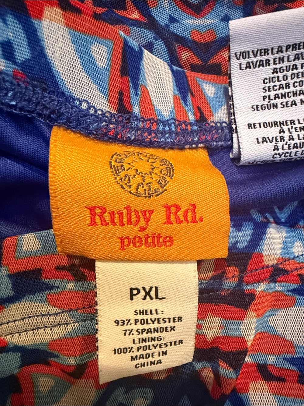Ruby Rd. Blue & Red Geometric Tunic - Picture 2 of 4